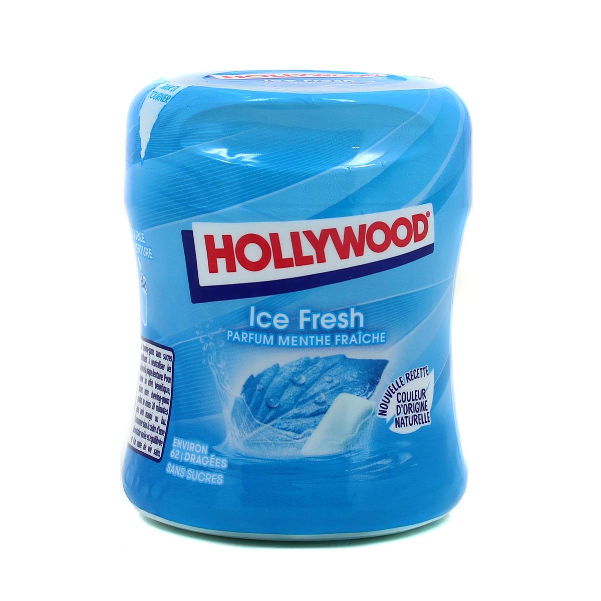 Chewing gum Ice fresh sans sucres Hollywood - Boîte de 60 dragées