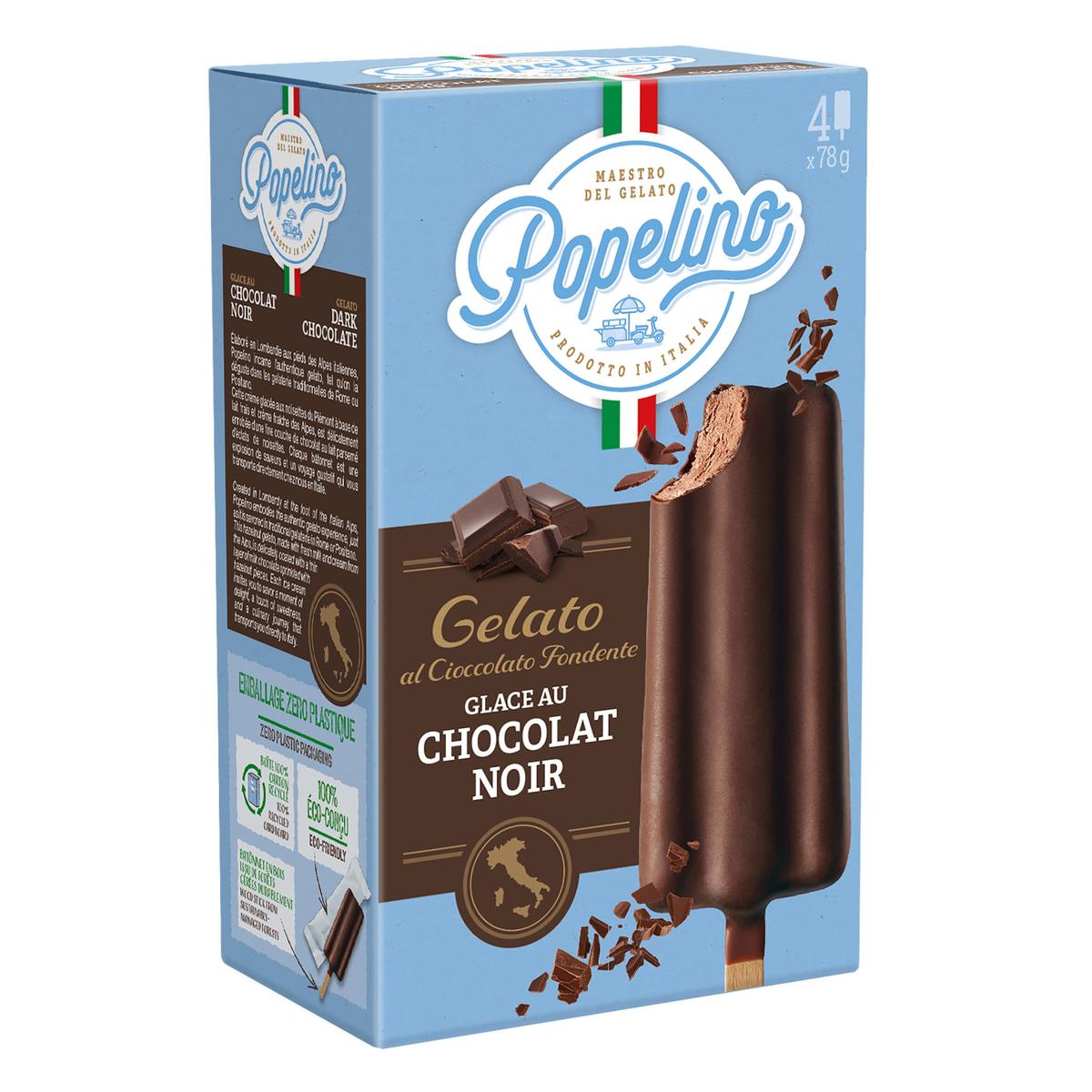 3760124196160 - Popelino - Glace au chocolat noir intense enrobage chocolat noir