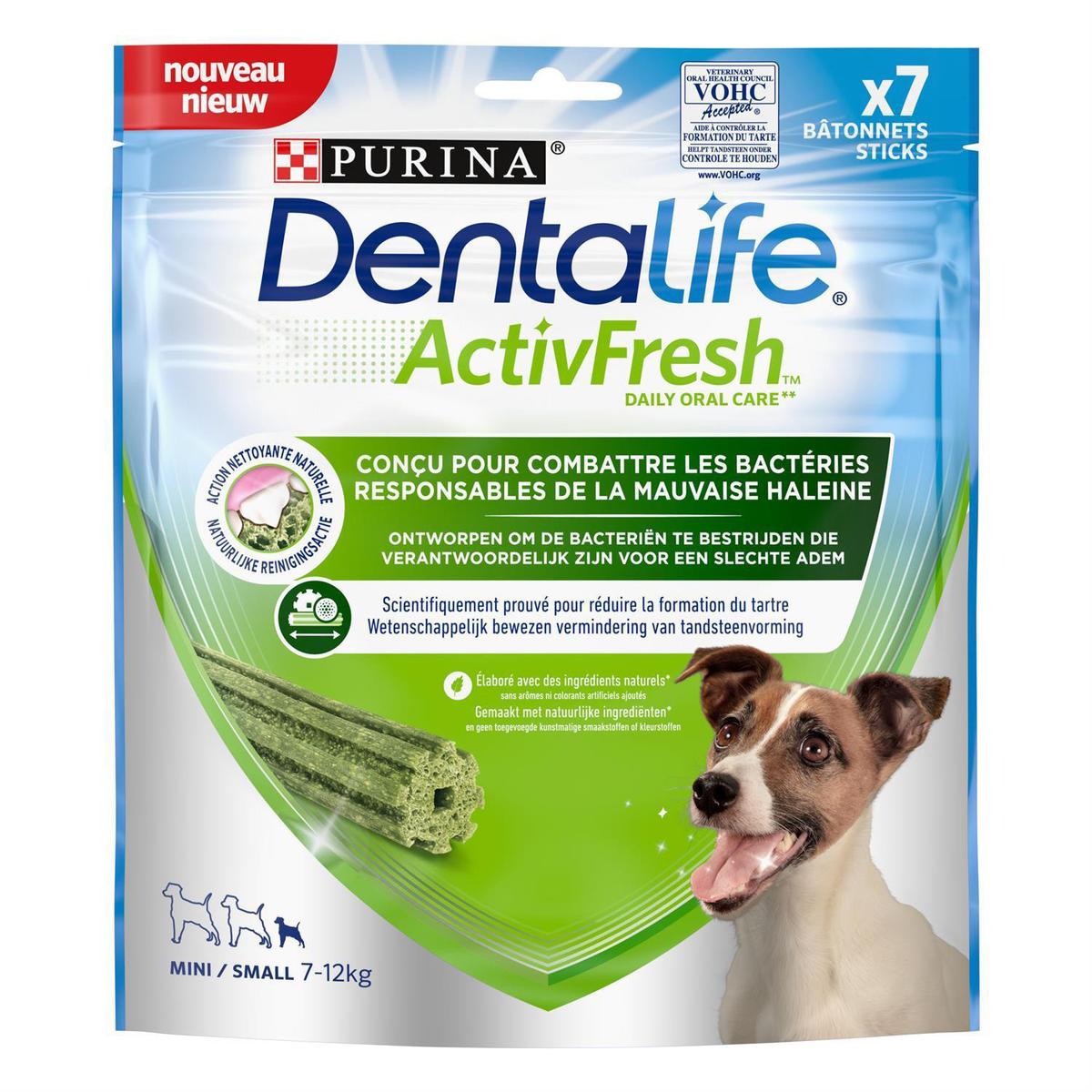 7613287758460 - Purina - Dentalife - Bâtonnets à mâcher Active Fresh Hygiène Bucco Dentaire - Récompense friandise pour petit et moyen chien x7