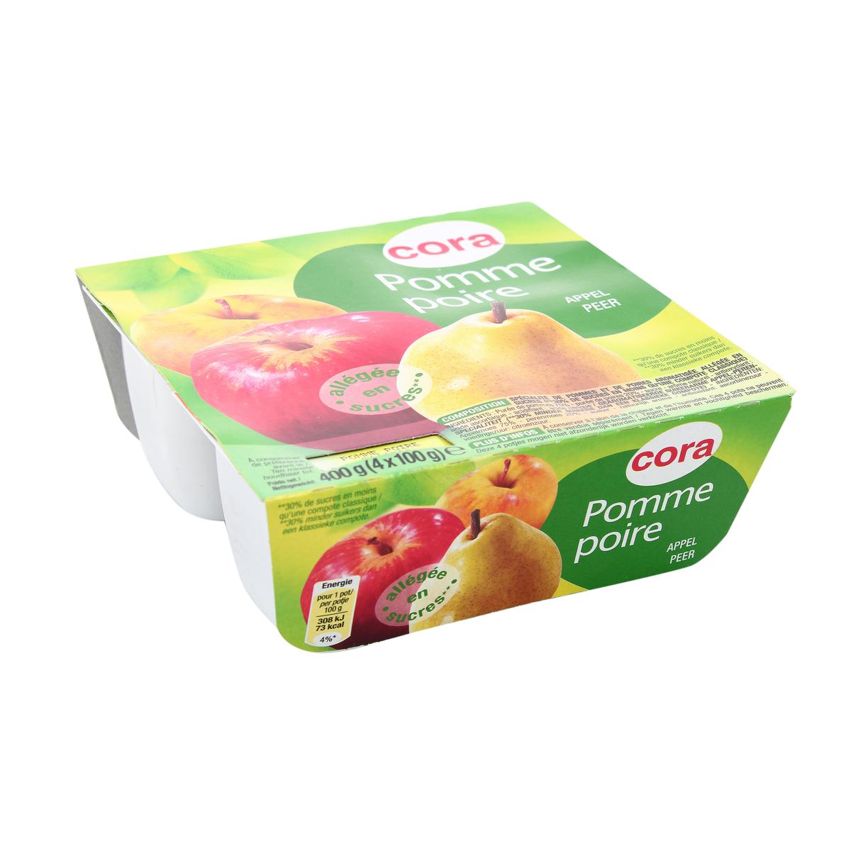 Compote pomme allégée en sucre 4x100g