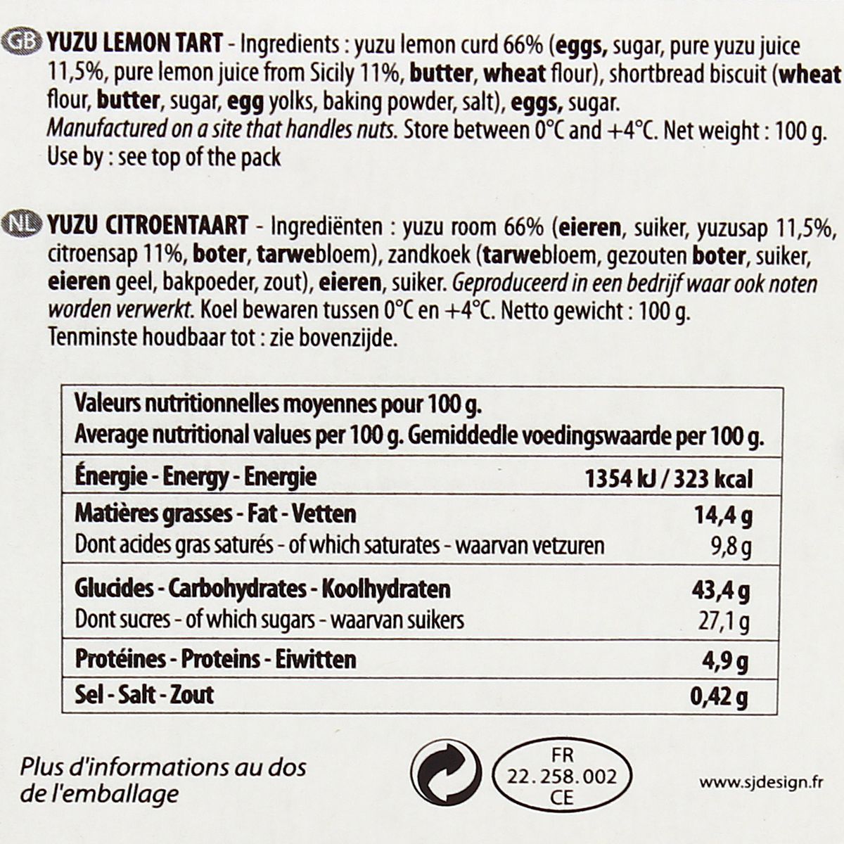 3372900017967 - Marie Morin - Tarte au Citron Yusu 