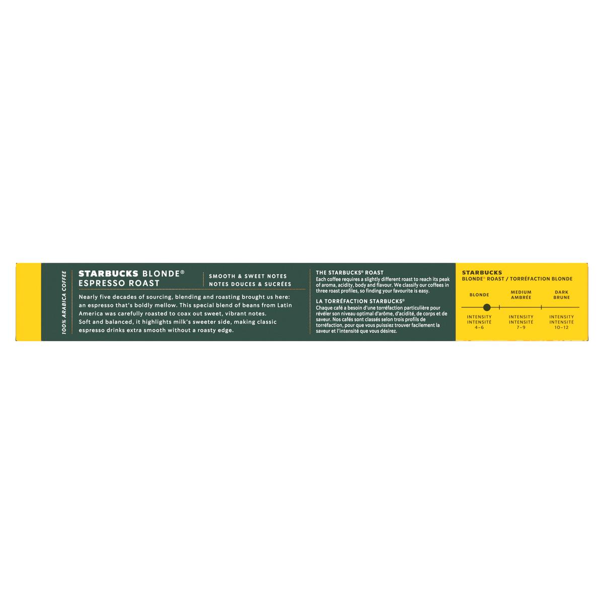 7613036961561 - Starbucks by Nespresso - Café Blonde Espresso Roast intensité 6