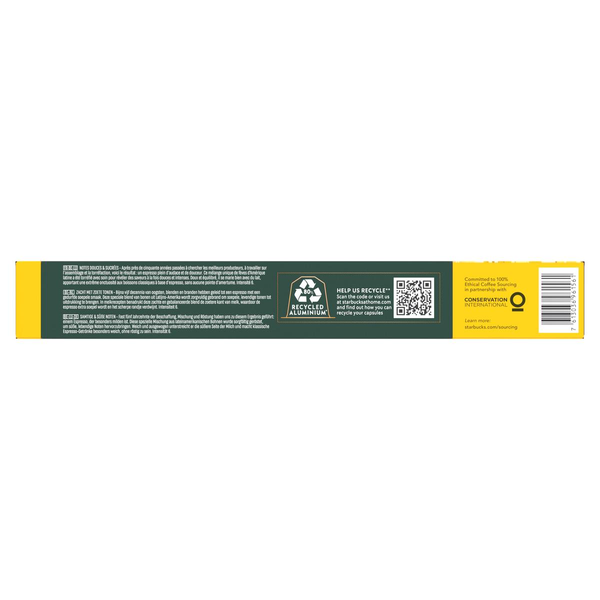 7613036961561 - Starbucks by Nespresso - Café Blonde Espresso Roast intensité 6
