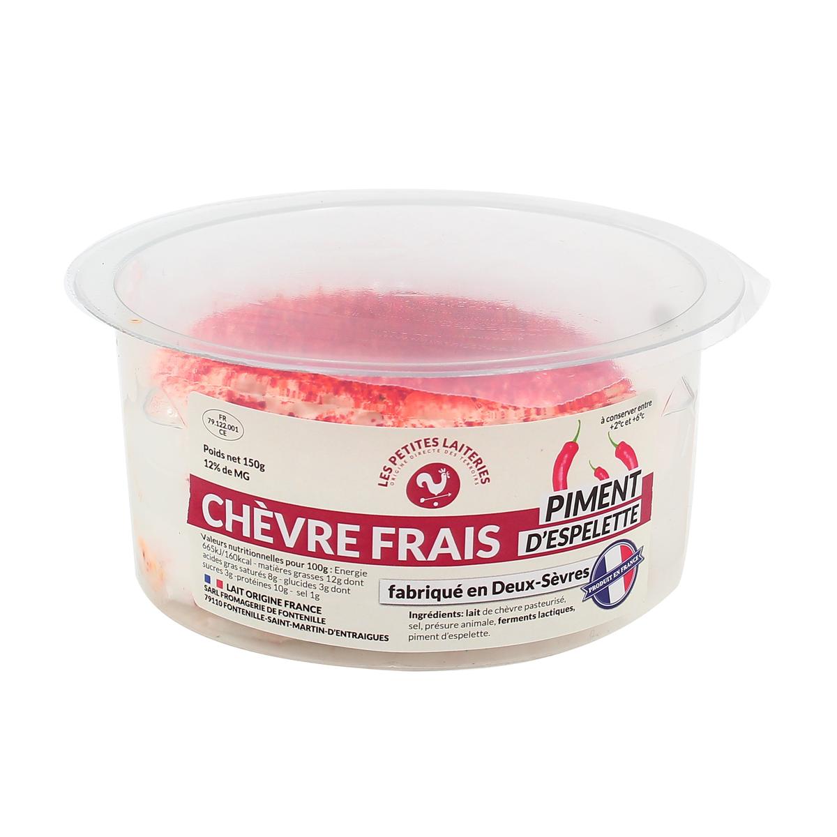 3475430011761 - Les Petites Laiteries - Fromage de Chèvre Frais au Piment d'Espelette