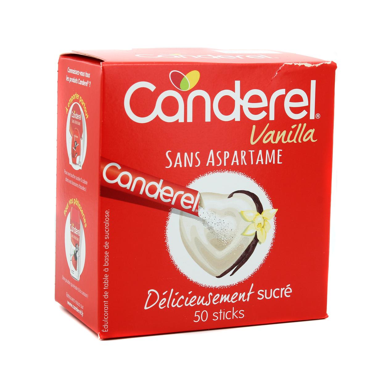 CANDEREL SUCRALOSE GOÛT Vanille - Boîte de 50 sticks 100 g - Lot