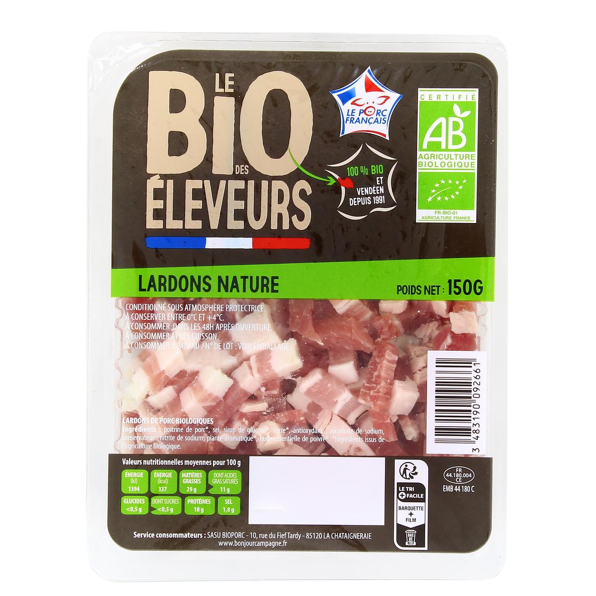 3483190092661 - Bonjour Campagne - Lardons Natures, Bio