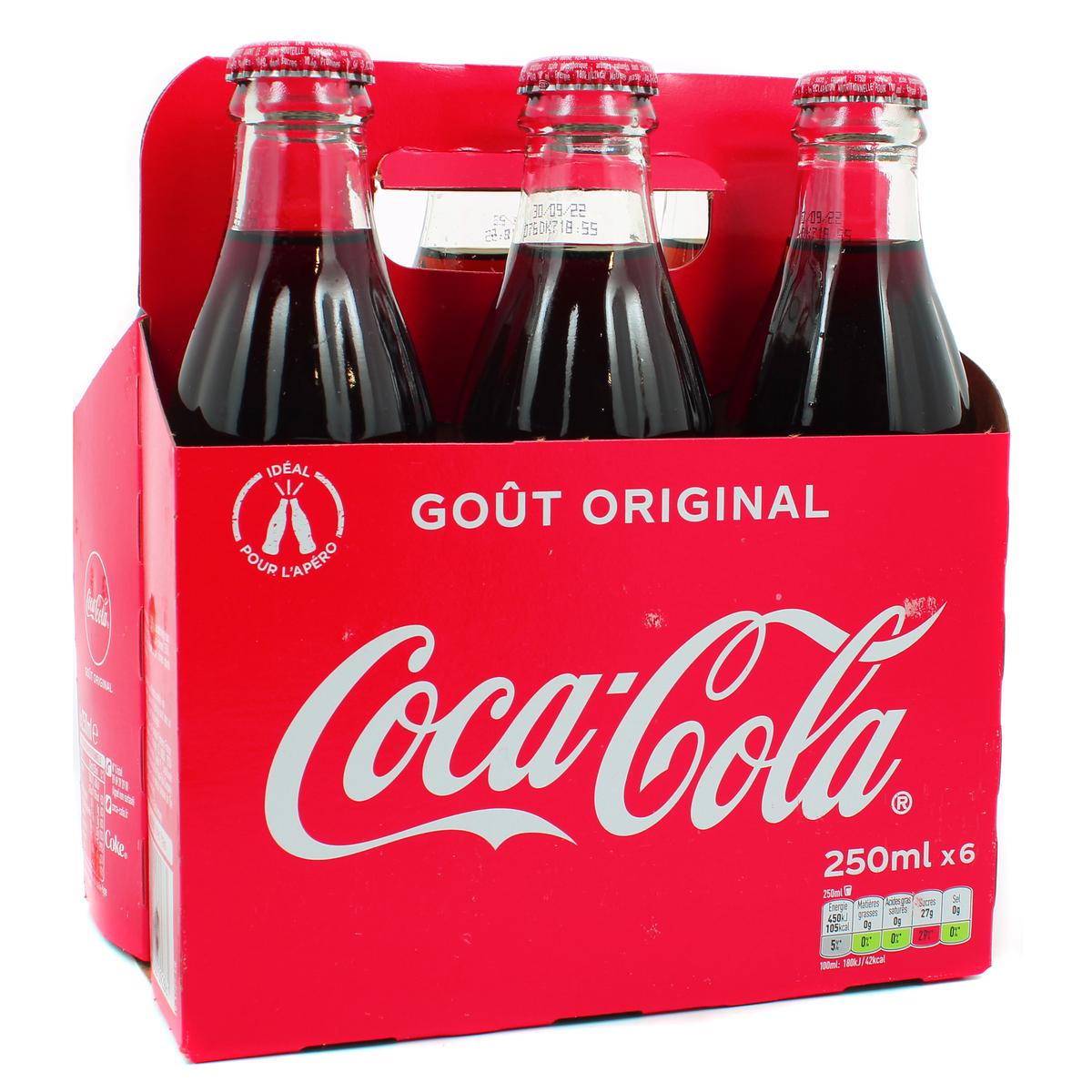 Pack de Coca Cola, bouteille en verre (6 x 25 cl)