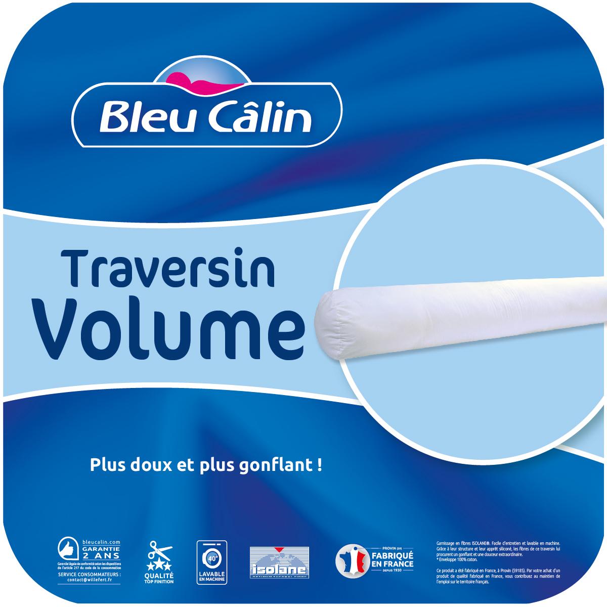 BLEU CALIN Traversin volumineux en coton 140 cm blanc - Cdiscount Maison