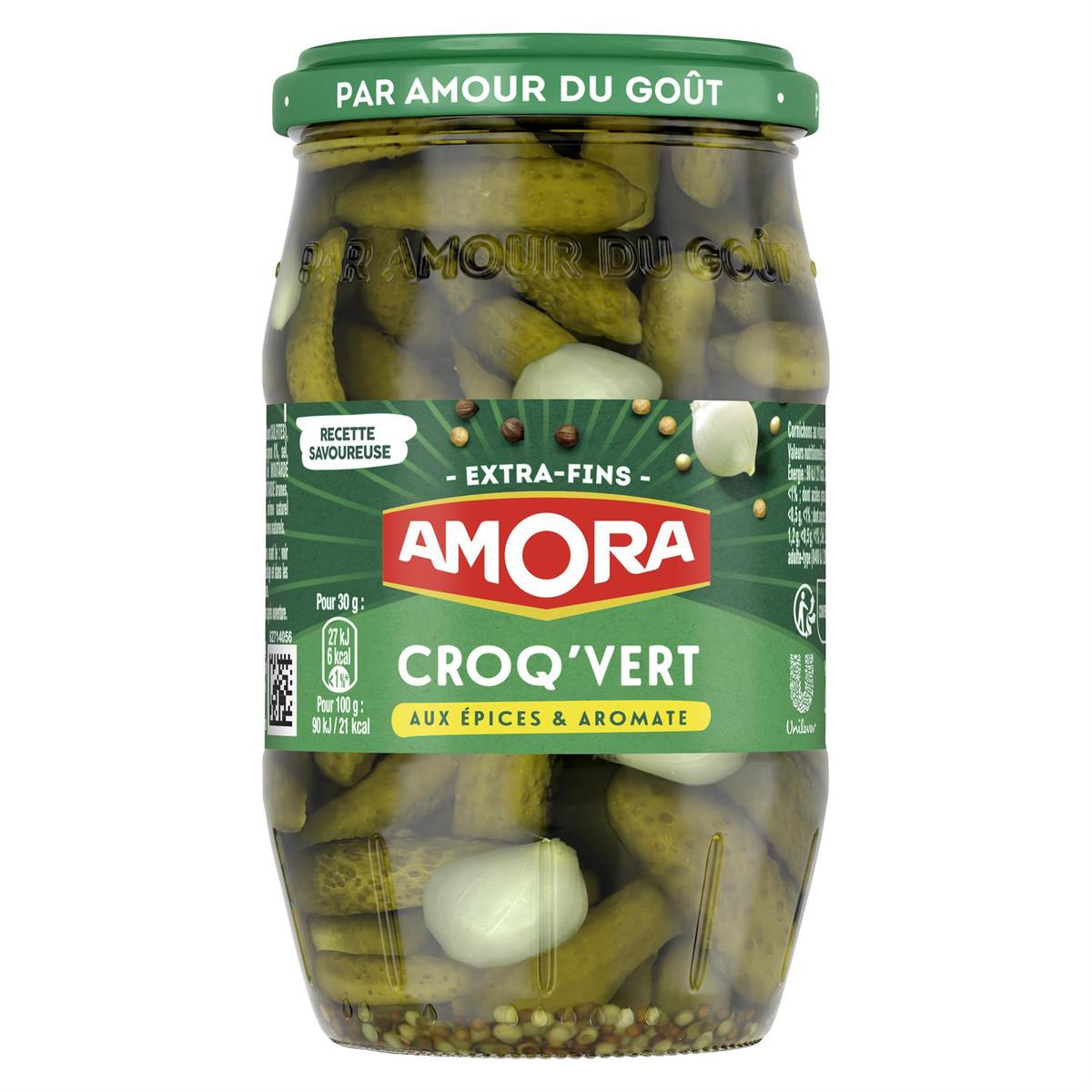 8720182748461 - Amora - Cornichons extra fins Croq'Vert épices & aromates