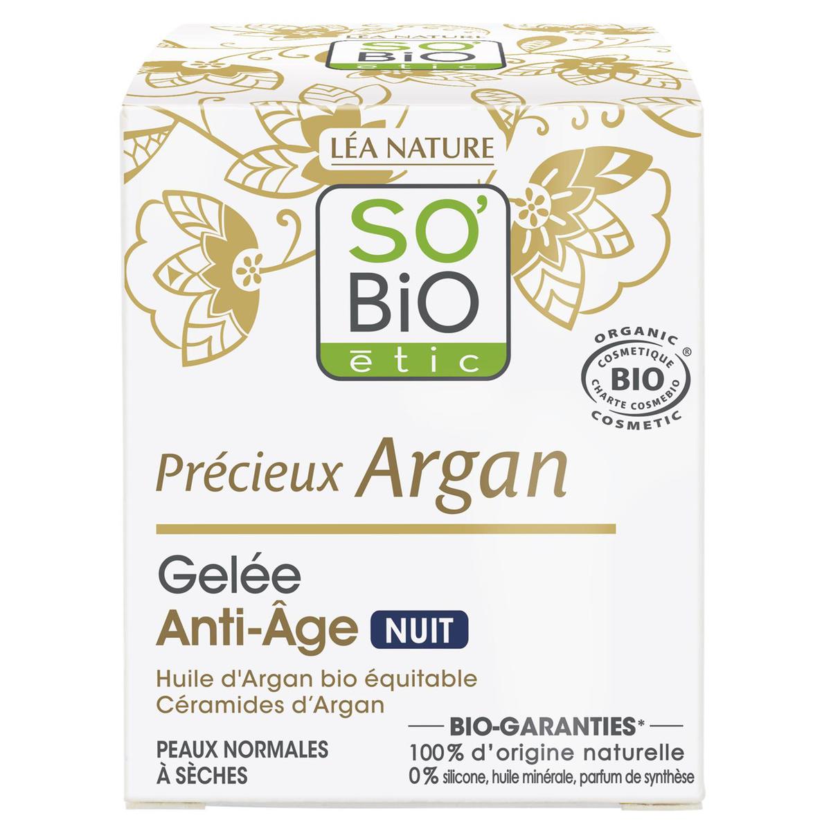 3517360008661 - SO'BiO étic - Gelée de nuit anti-âge à l'huile d'argan Bio 