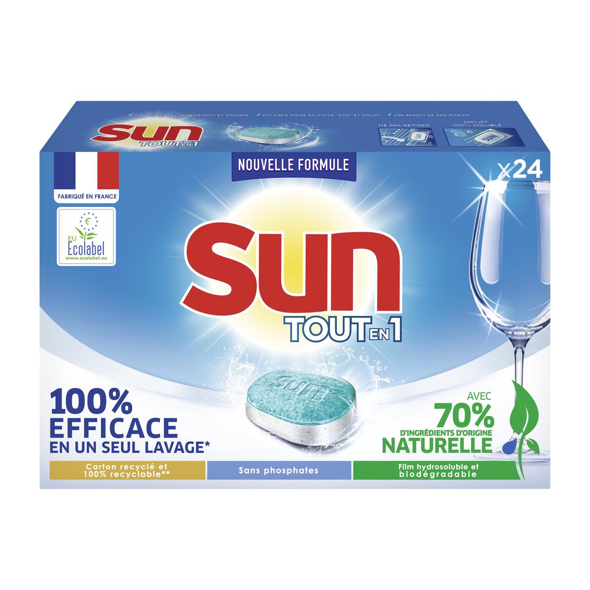 Acheter Sun Tablettes Lave vaisselle Tout en 1 Ecolabel, 24 tablettes