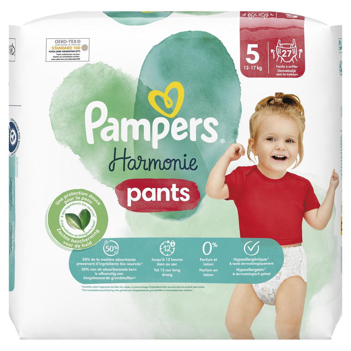 Pampers Harmonie Pants Couches culottes T5 11-16kg, 27 couches-culottes