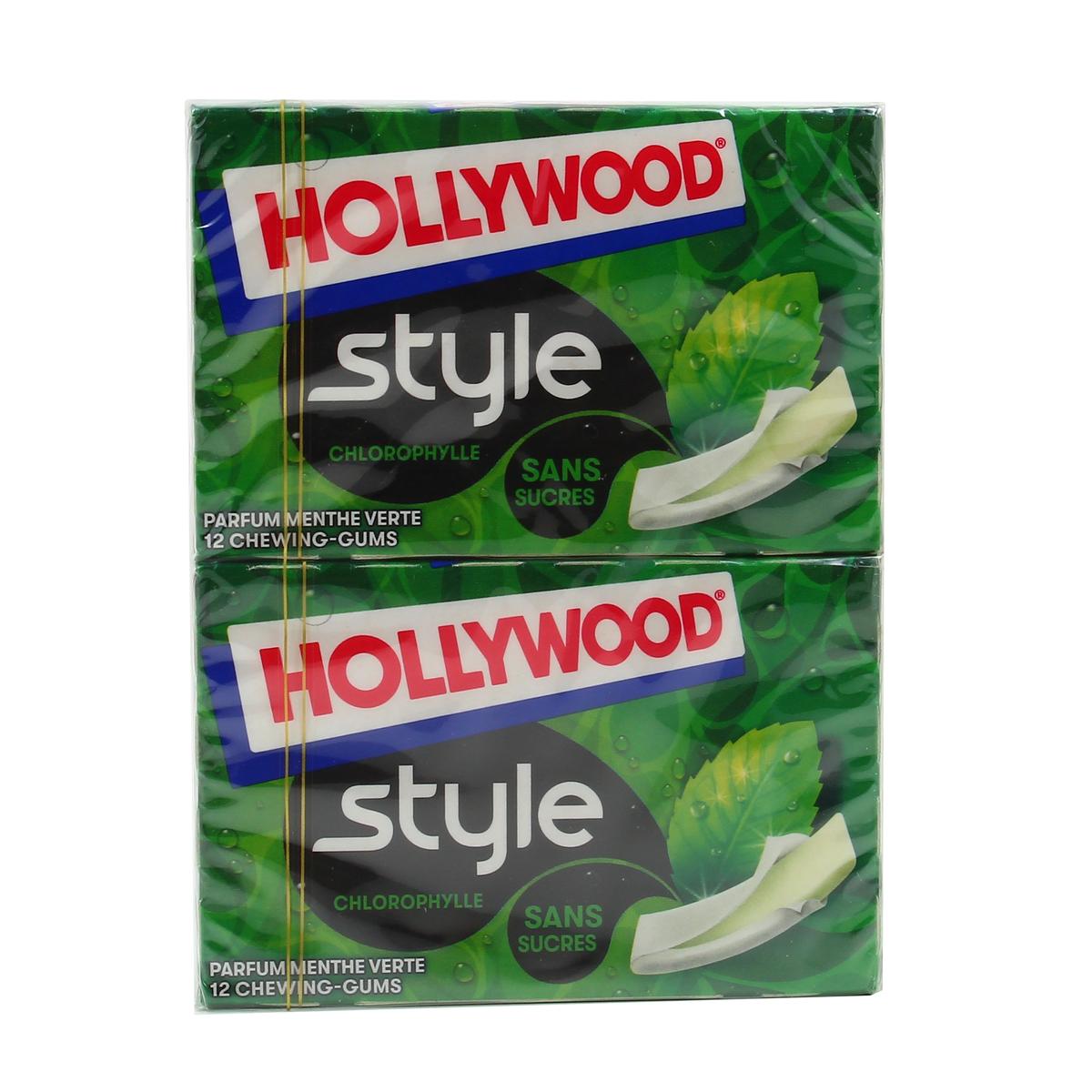 Achat Hollywood Chewing-gum menthe verte sans sucres avec édulcorants