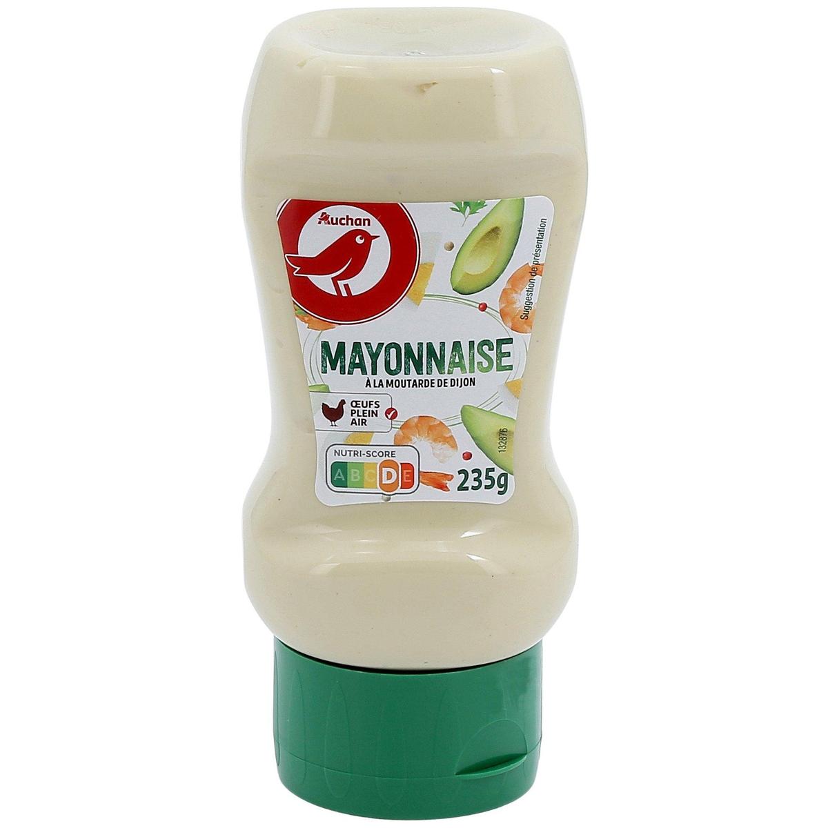 3596710452262 - Auchan - Mayonnaise à la moutarde de Dijon et aux oeufs plein air en flacon souple