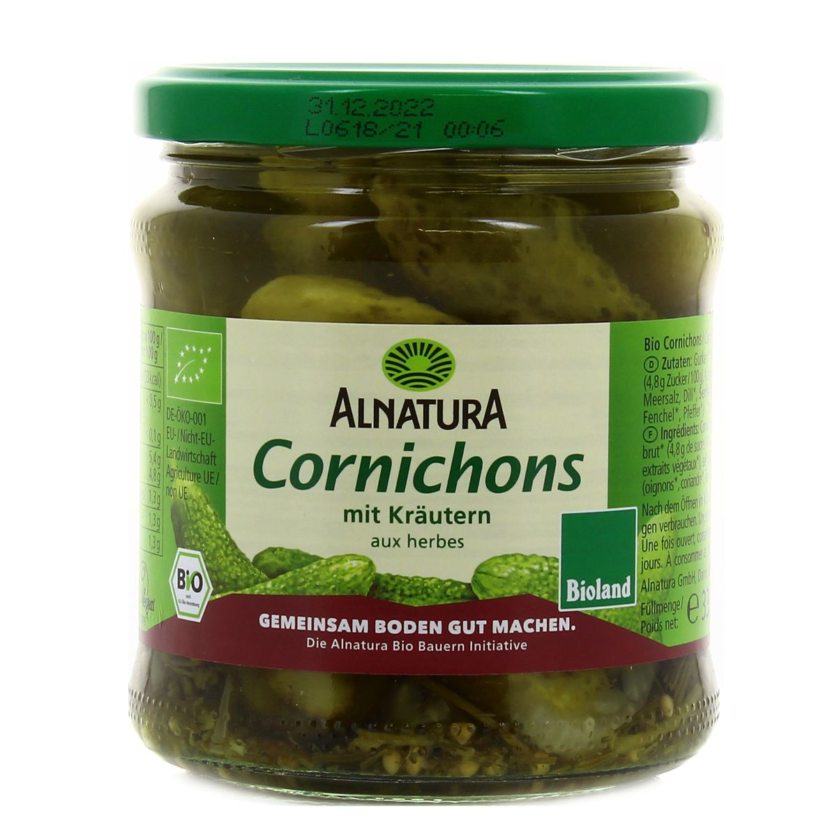 Livraison à domicile Alnatura Cornichons bio, 330g