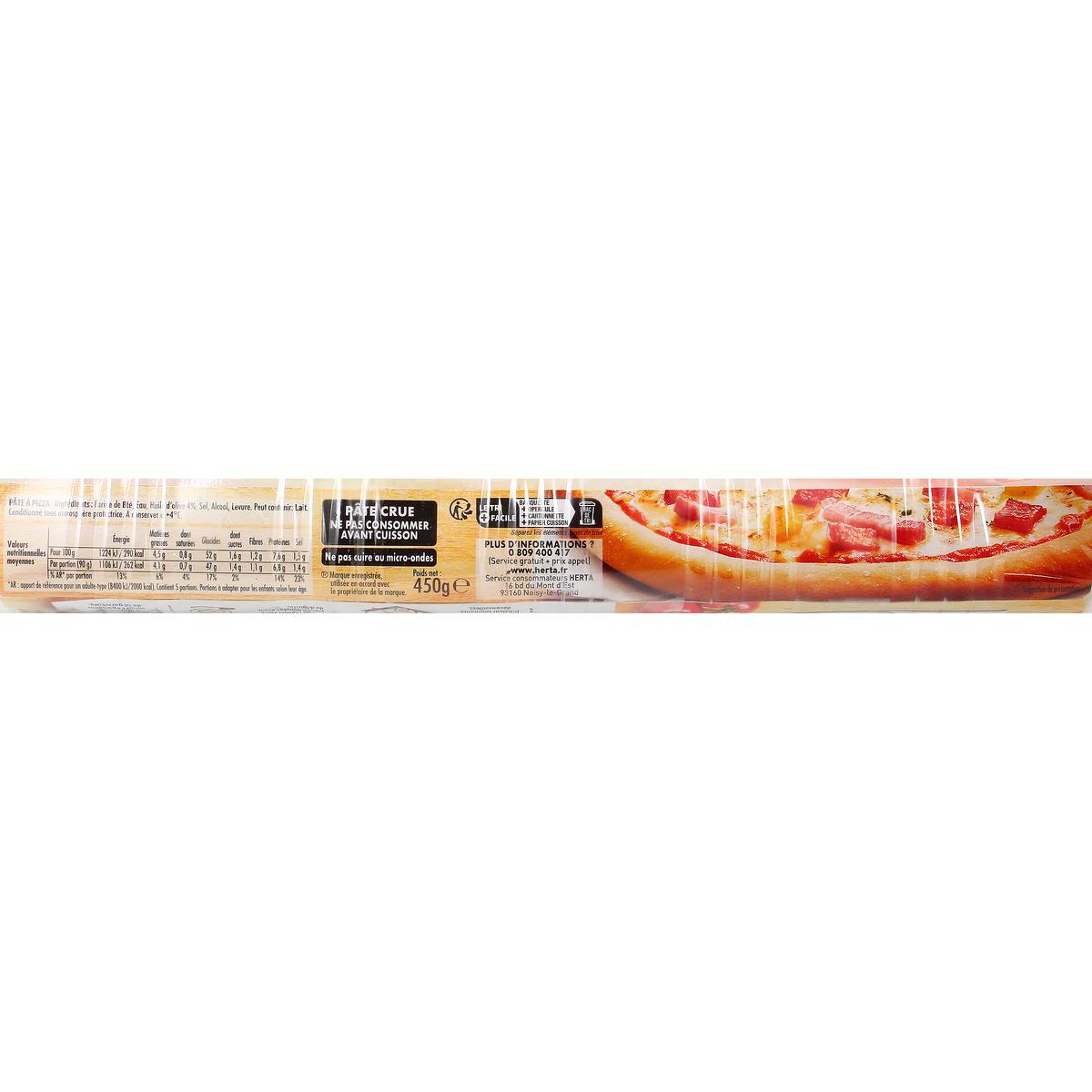 Pâte à pizza épaisse et ronde HERTA : le paquet de 375g à Prix Carrefour
