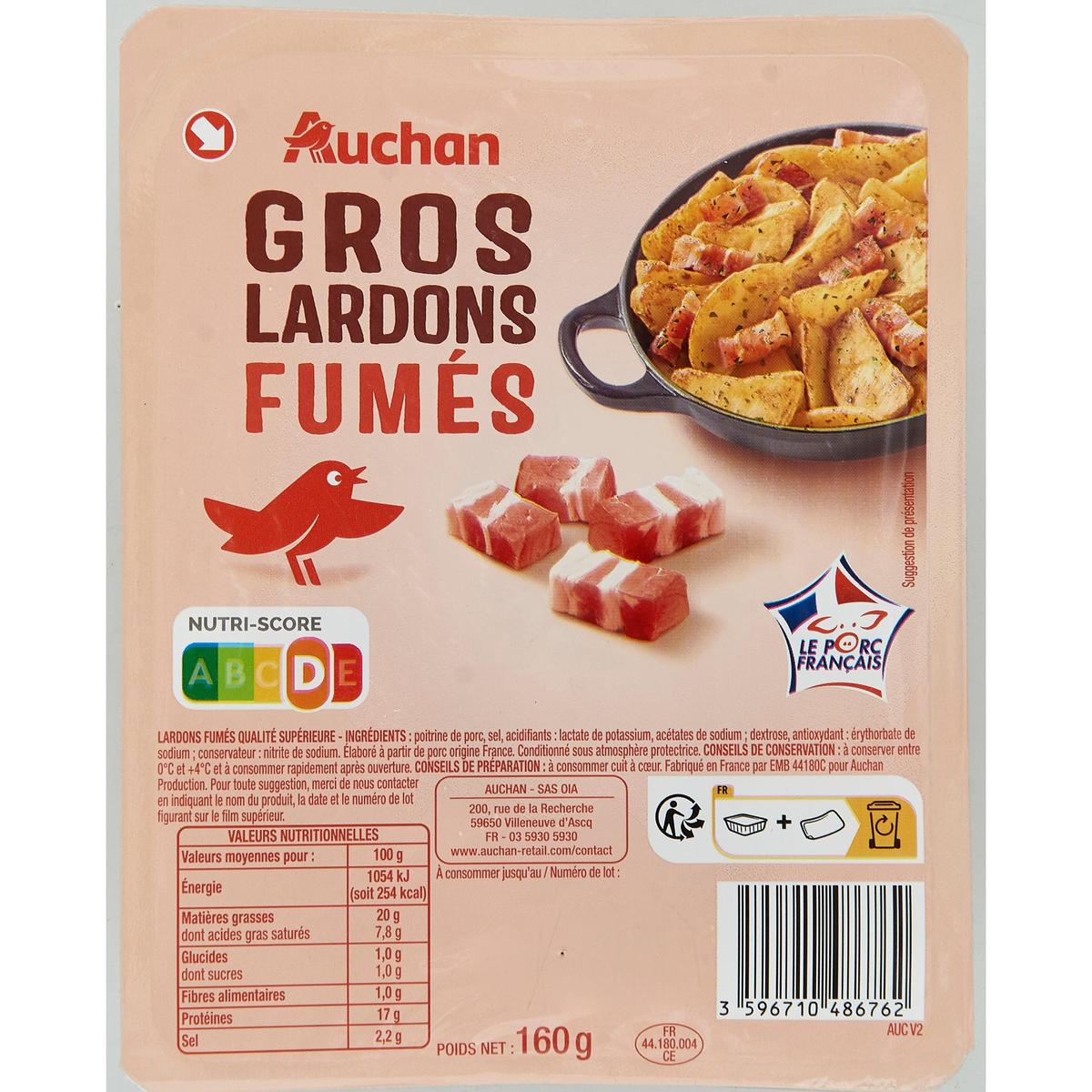 3596710486762 - Auchan - Gros Lardons Fumés