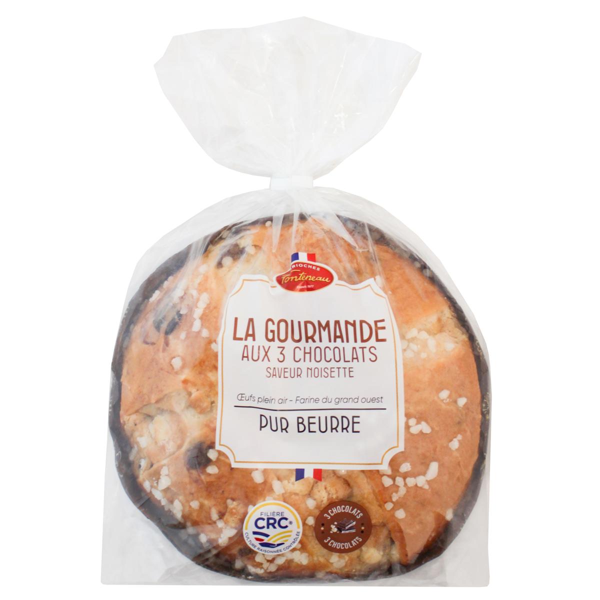 3279840006962 - Brioches Fonteneau - Brioche Ronde aux 3 Chocolats arôme Noisette