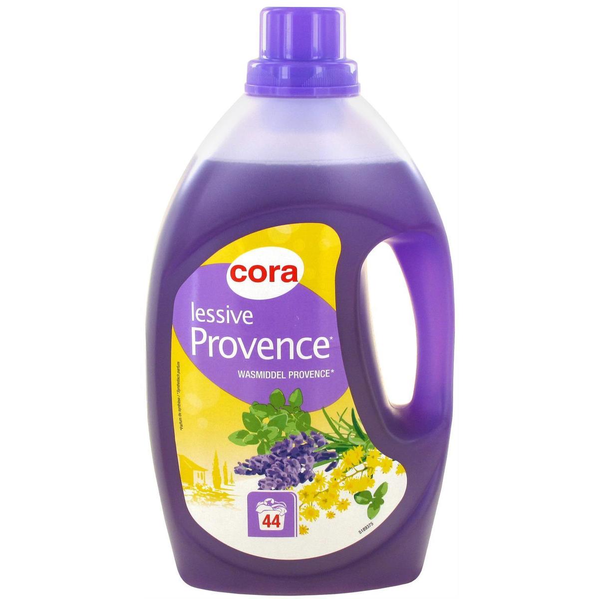 Promotion Cora Lessive liquide provence 44 lavages, Lot de 2 x 2,6L