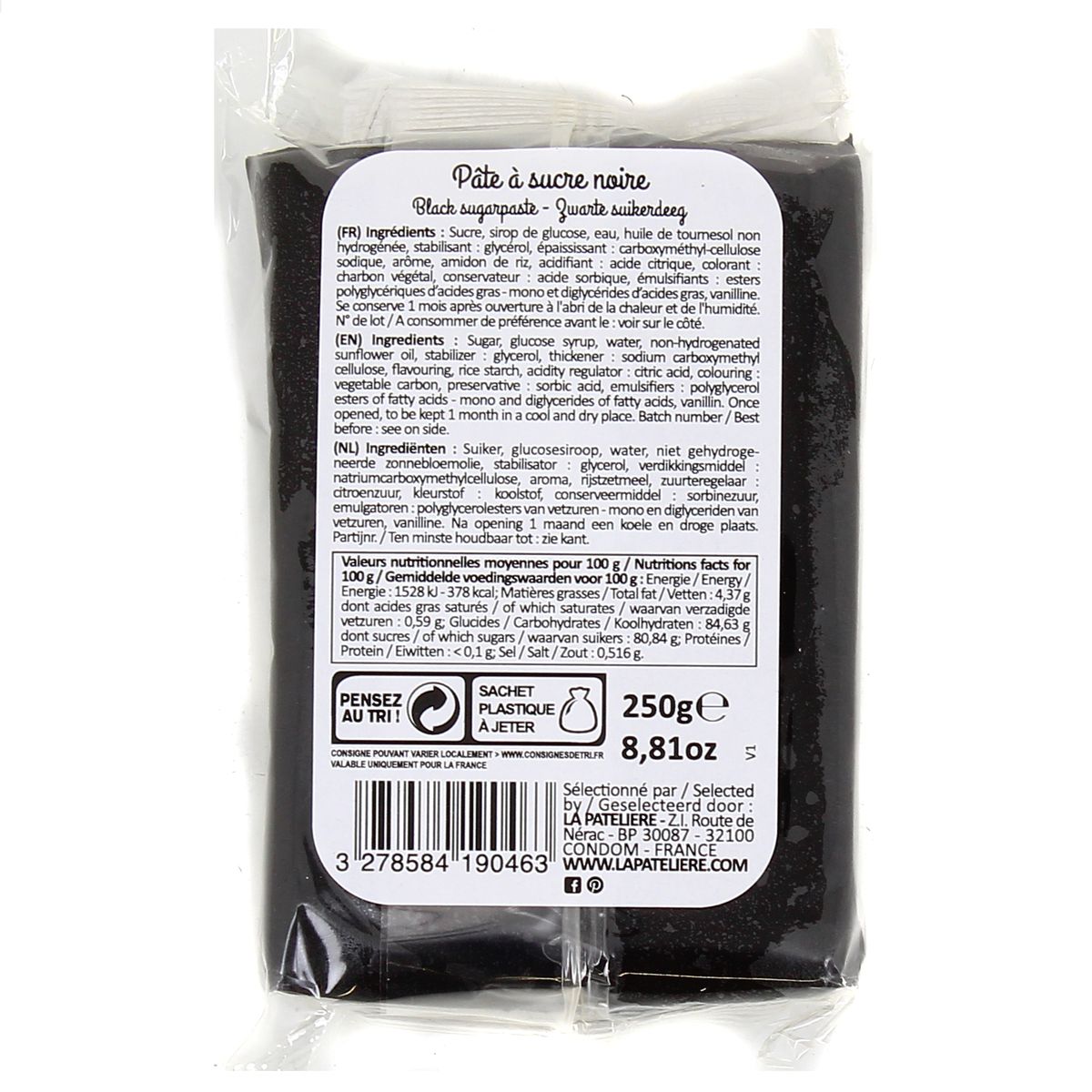 Pâte à sucre noir 250 g
