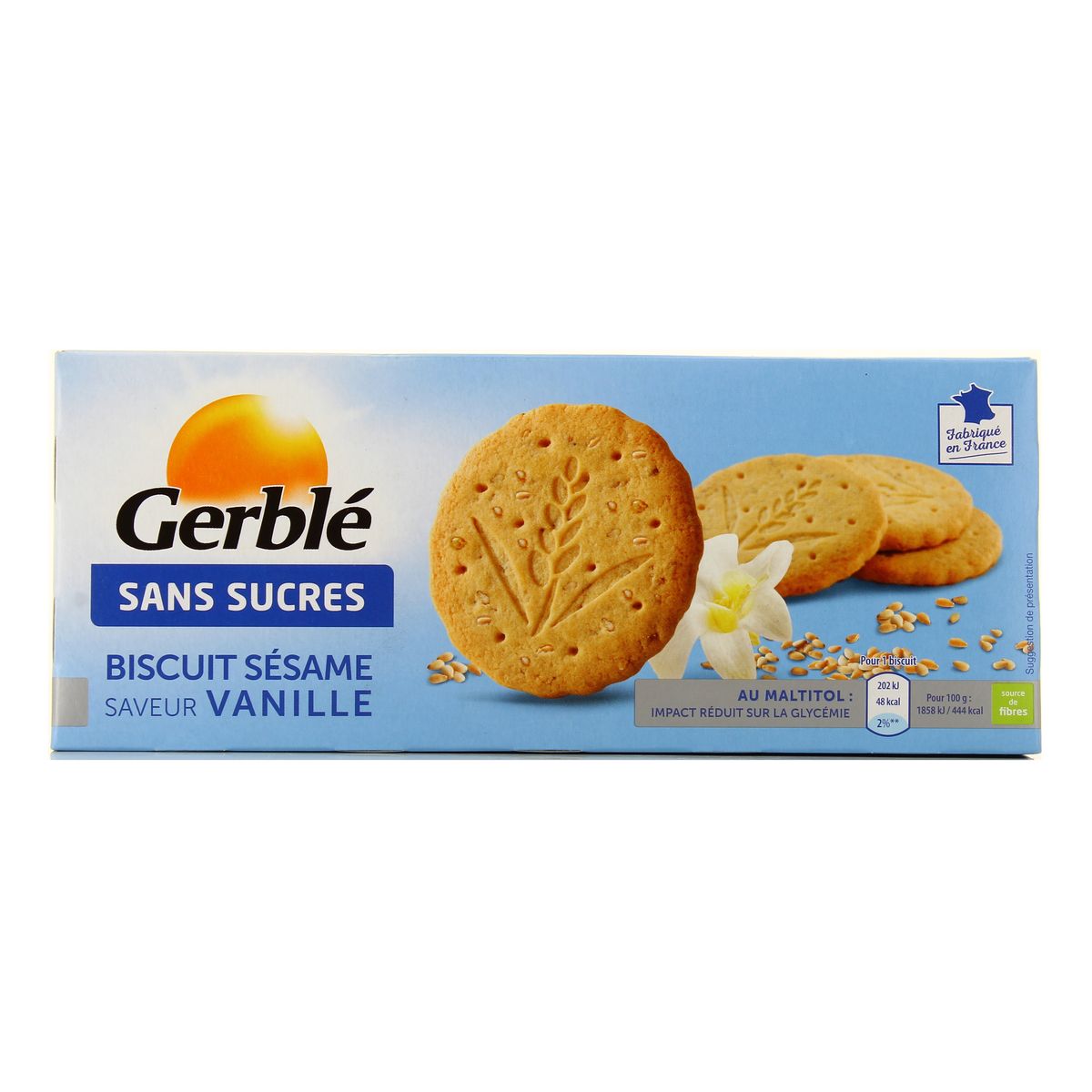 Achat Vente Gerble Biscuit Sesame Saveur Vanille Sans Sucres 132g