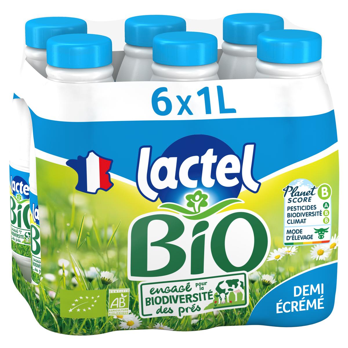 3428272950064 - Lactel - Lait bio 1/2 écrémé