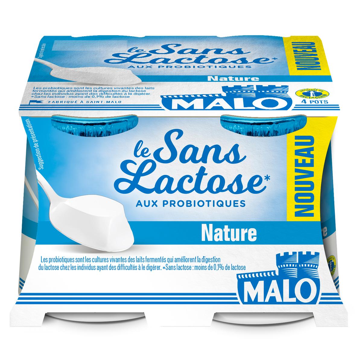 3278692500864 - Malo - Yaourt nature sans lactose aux probiotiques