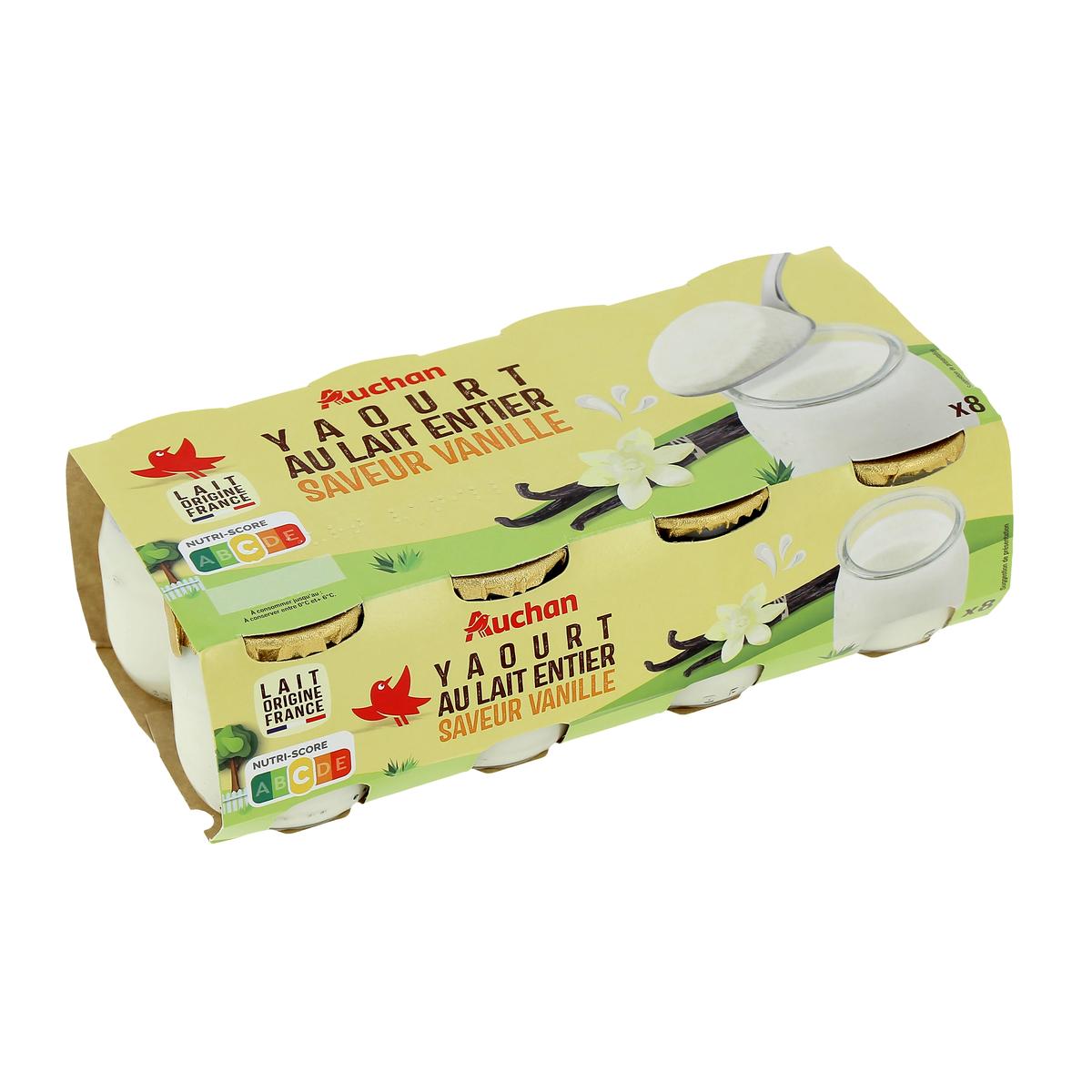3596710538164 - Auchan - Yaourt au lait entier saveur vanille