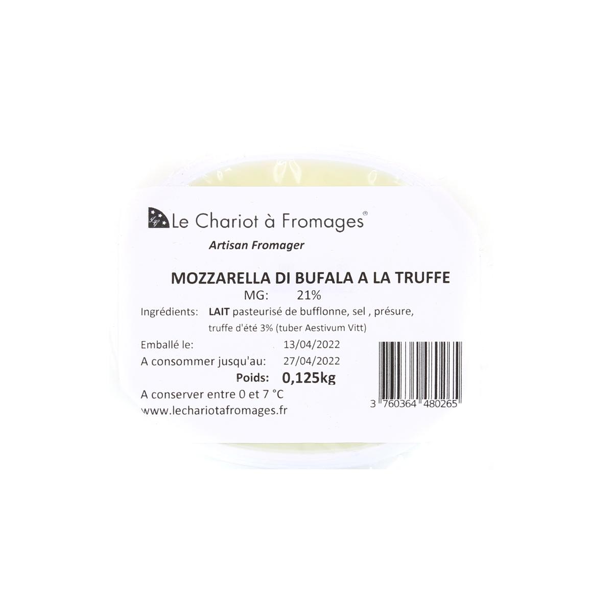 3760364480265 - Le Chariot à fromages, Artisan Fromager - Mozzarella à la Truffe - Lait de bufflonne pasteurisé