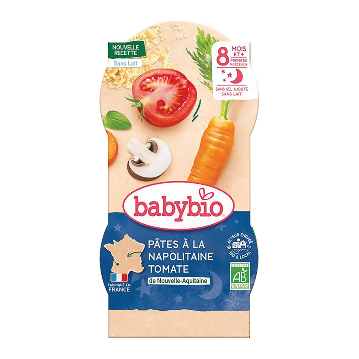 3288131520865 - Babybio - Pâtes à la Napolitaine Tomates Bio Bol Bébé Dès 8 mois