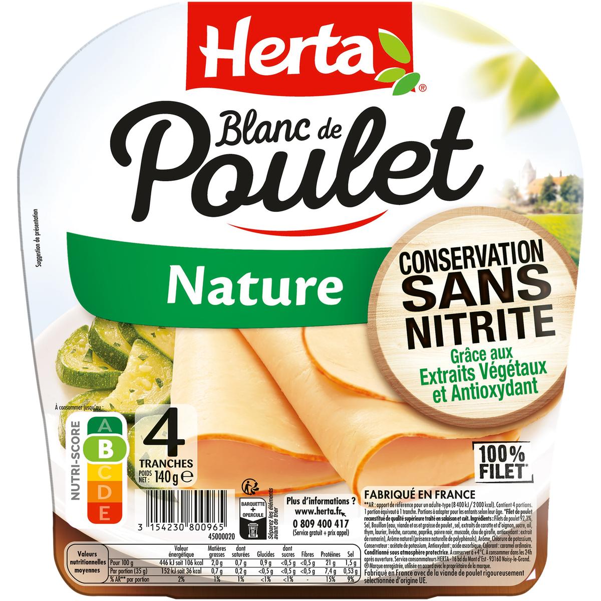 3154230800965 - Herta - Blanc de Poulet Nature, Conservation Sans Nitrites