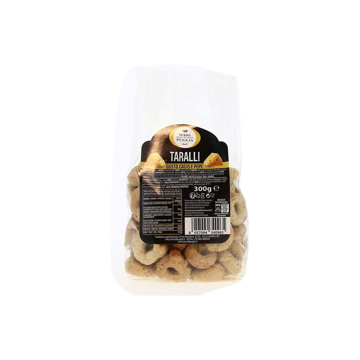 8057094340965 - Terre di Puglia - Taralli Goût Fromage et Poivre- Biscuits salés