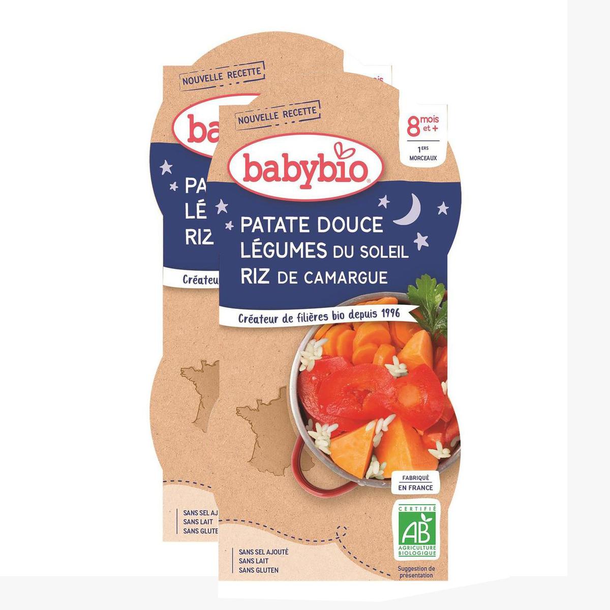 2050000312465 - Babybio - Patate Douce, Légumes du soleil, Riz de Camargue Bio Bol Bébé Dès 8 mois