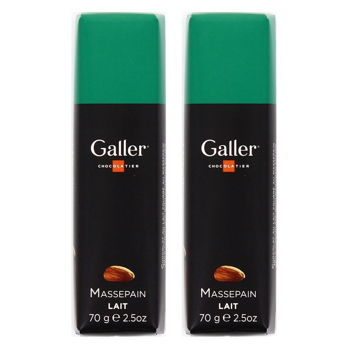 2050000326165 - Galler - Bâton de chocolat au lait massepain 30%