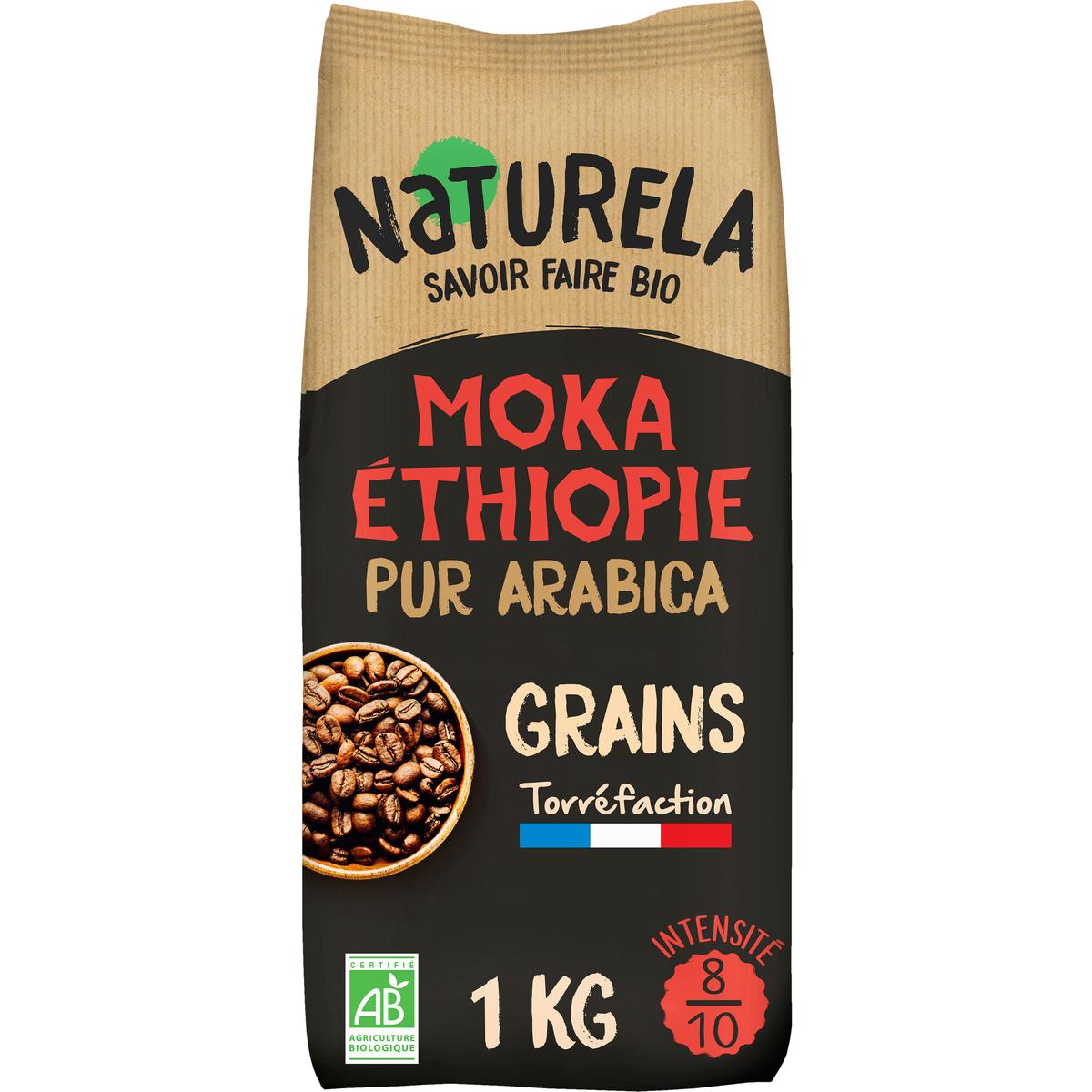 3700110058065 - Naturela - Café en Grains Moka d'Ethiopie pur Arabica Bio