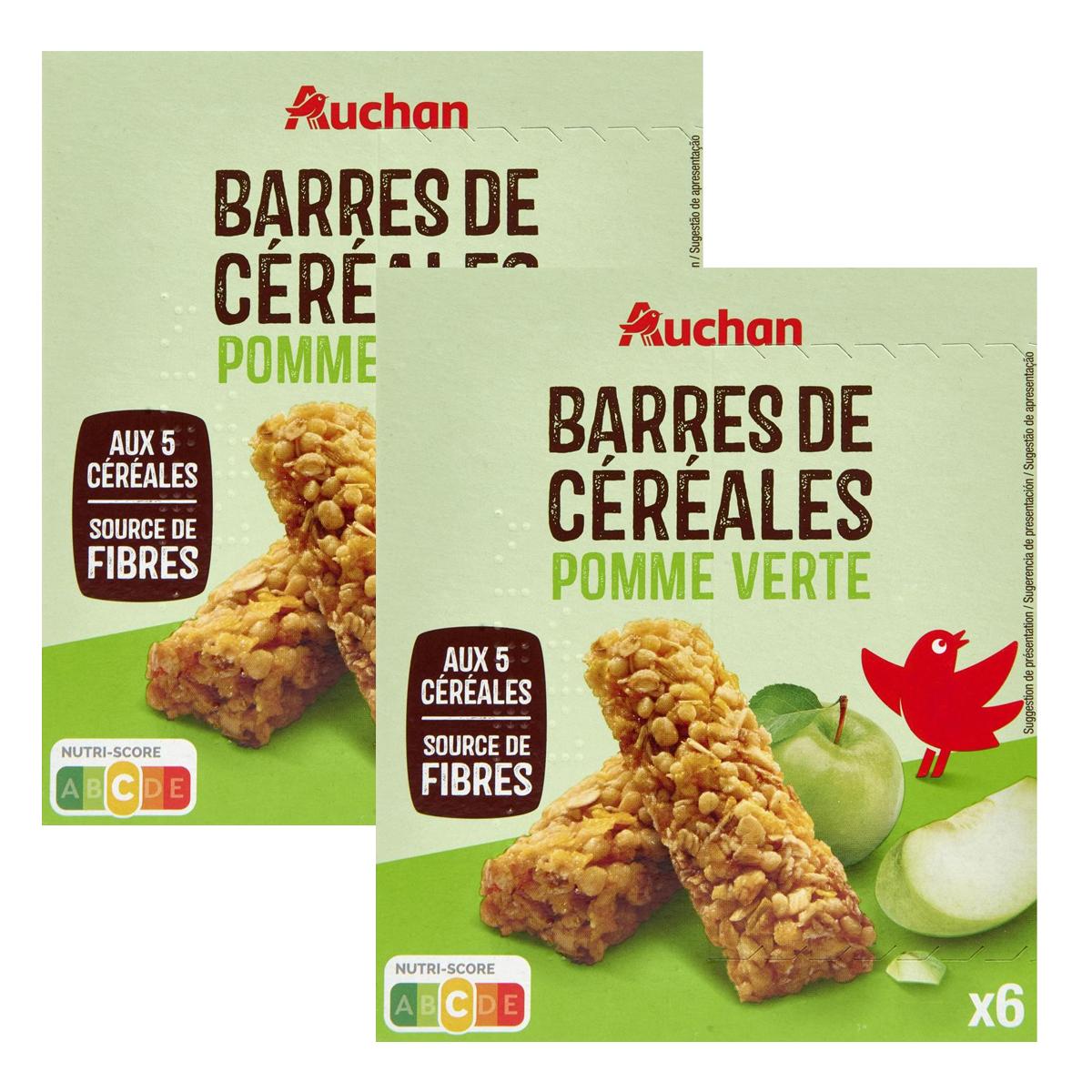 2050000408465 - Auchan - Barres de céréales à la pomme verte