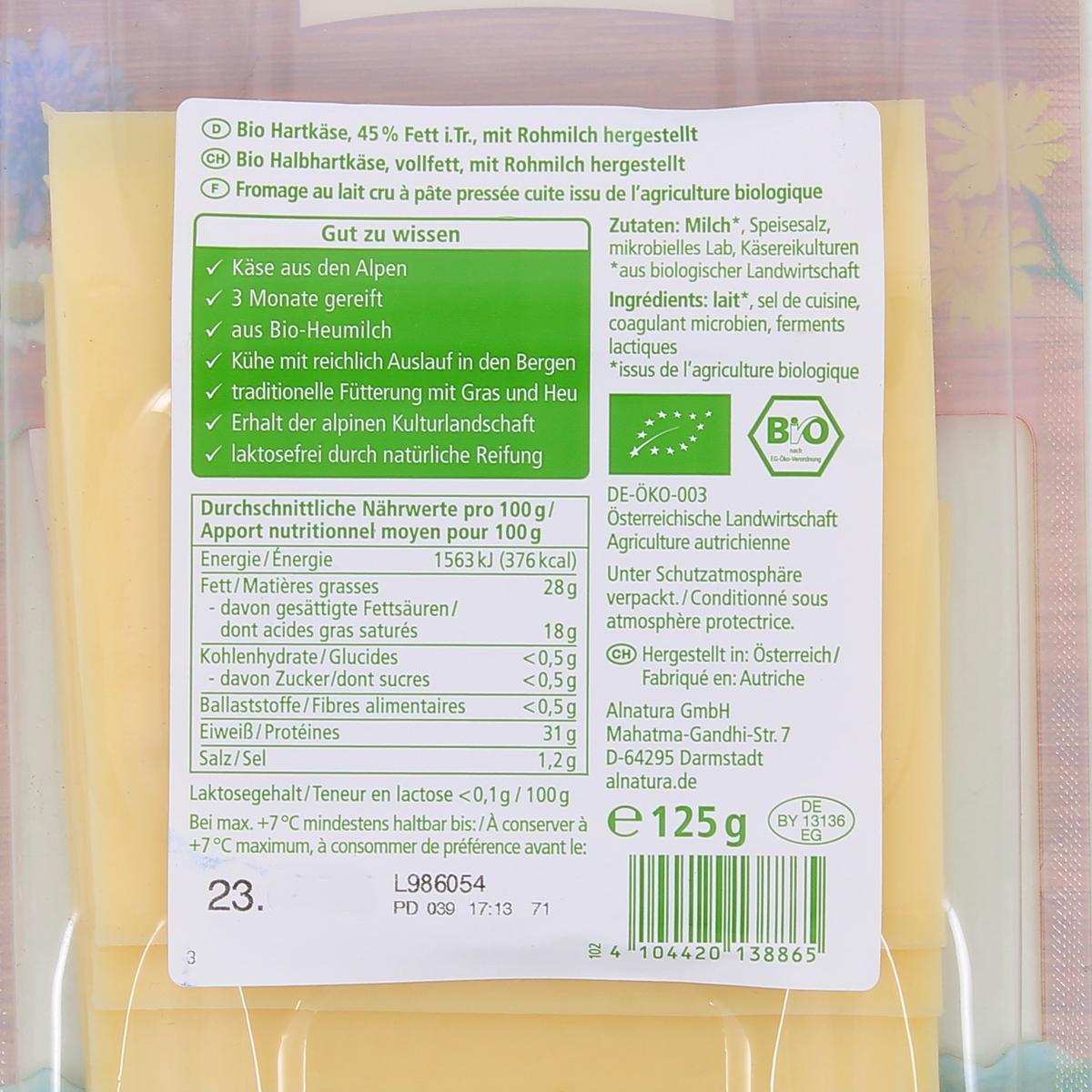 4104420138865 - Alnatura - Emmental Bio en tranchettes