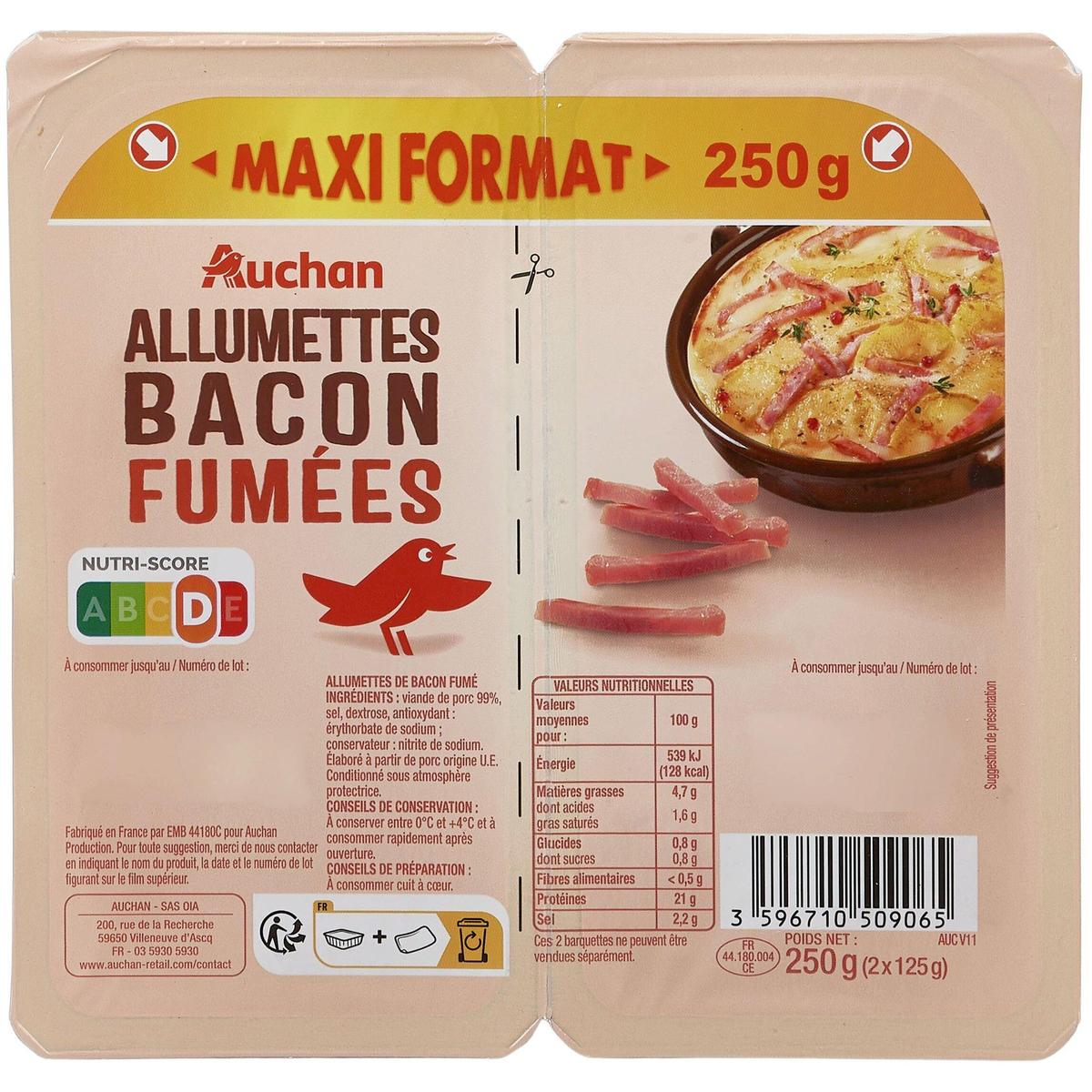 3596710509065 - Auchan - Allumettes Bacon Fumées