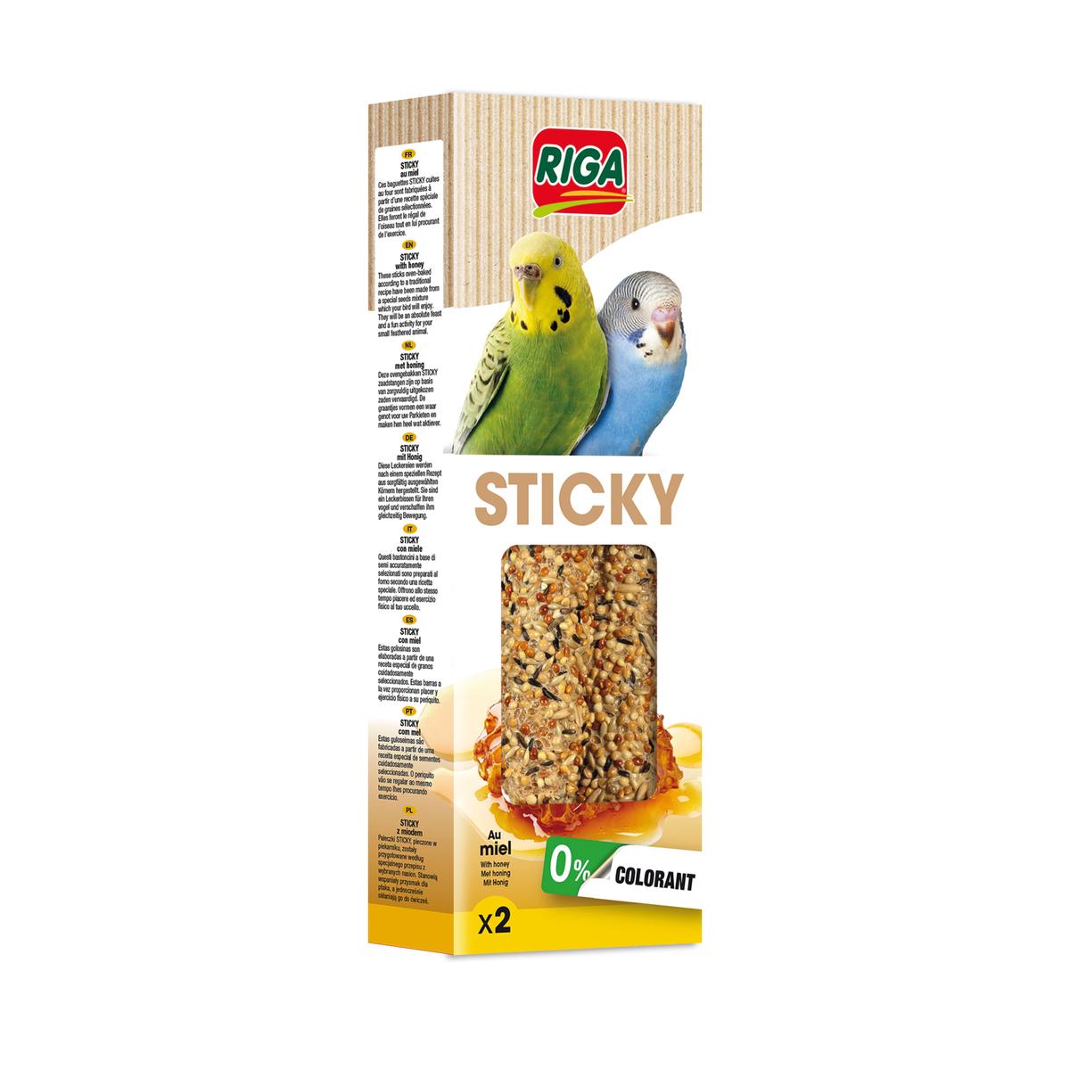 3166780759365 - Riga - Baguettes au miel pour perruches 60g