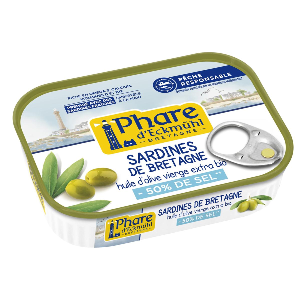 3263670793666 - Phare d'Eckmuhl - Sardine à l'huile d'olive bio -50% de sel