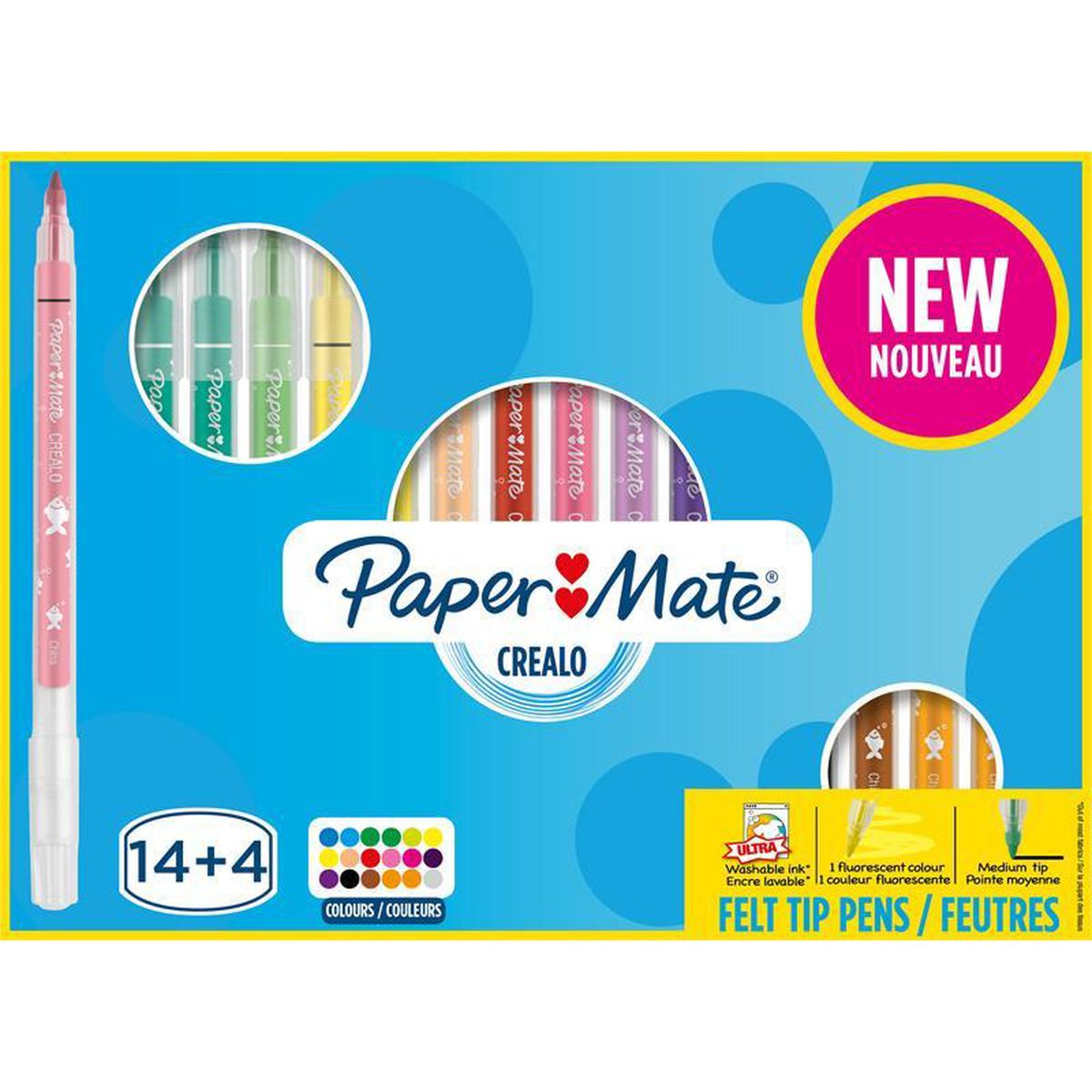 Papermate Feutres de coloriage Crealo ultra lavable