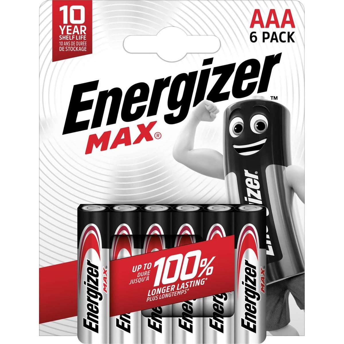 Achat / Vente Energizer 6 Piles LR03 / AAA Alcaline Max 1,5V, 6 piles