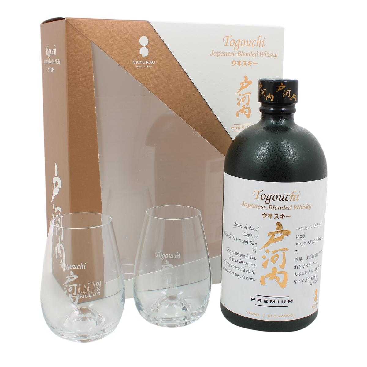 Togouchi japanese Blended Coffret Whisky Premium avec 2 verres : :  Epicerie