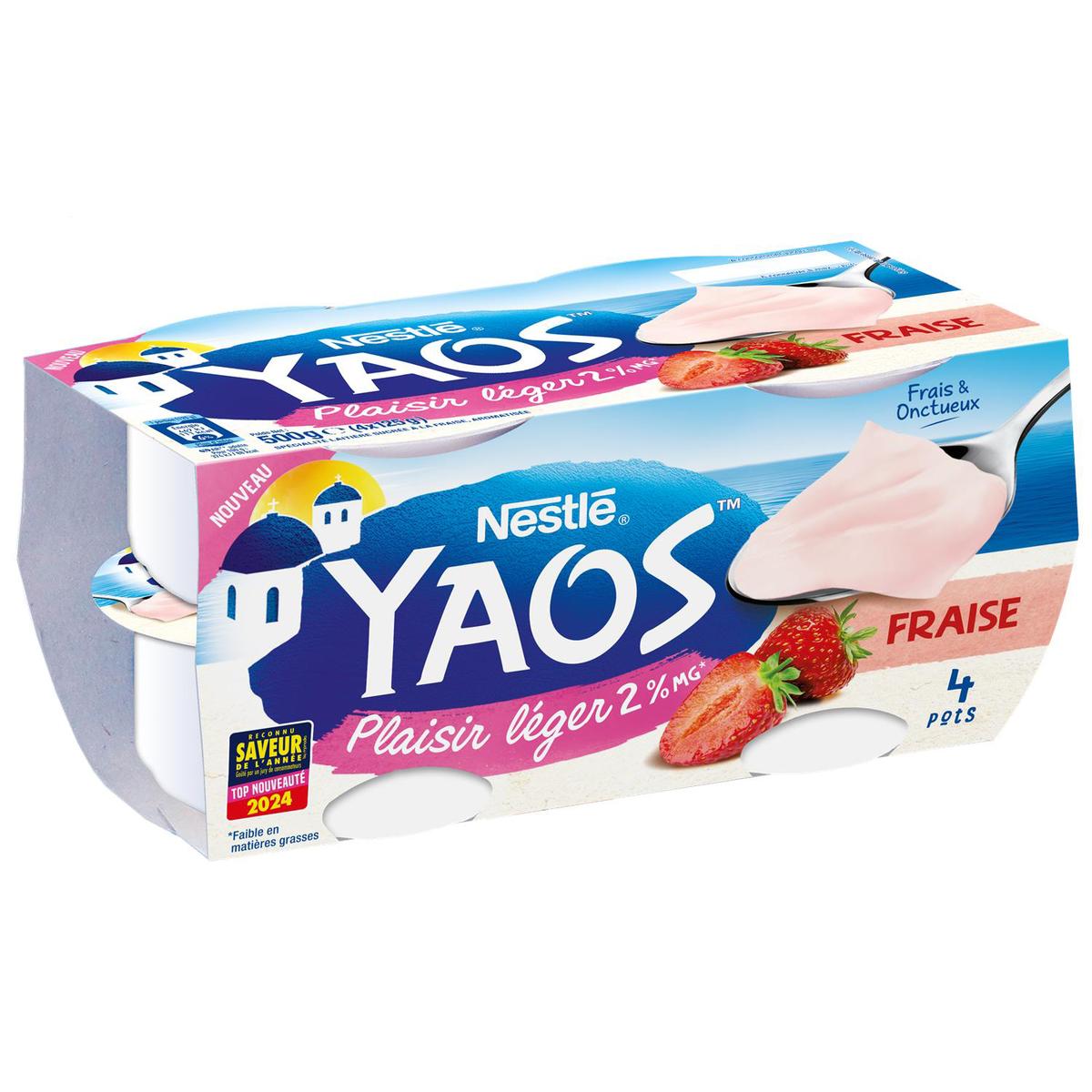 3023290080467 - Yaos - Yaourt à la greque allégé fraise