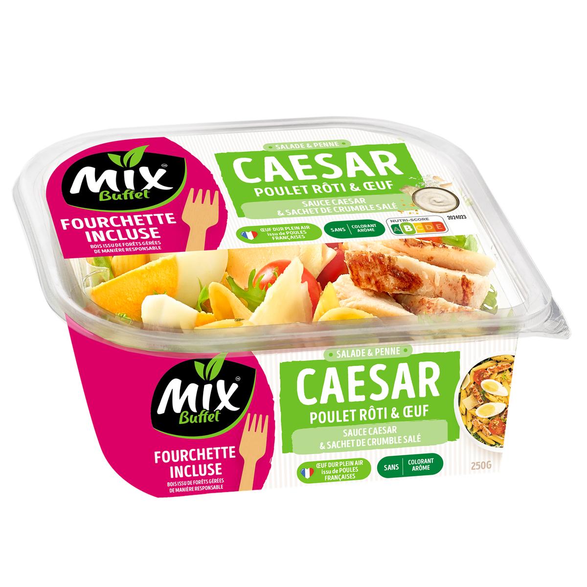 3700009252567 - Mix Buffet - Salade Caesar, Poulet Rôti, Penne, Œuf, Tomates