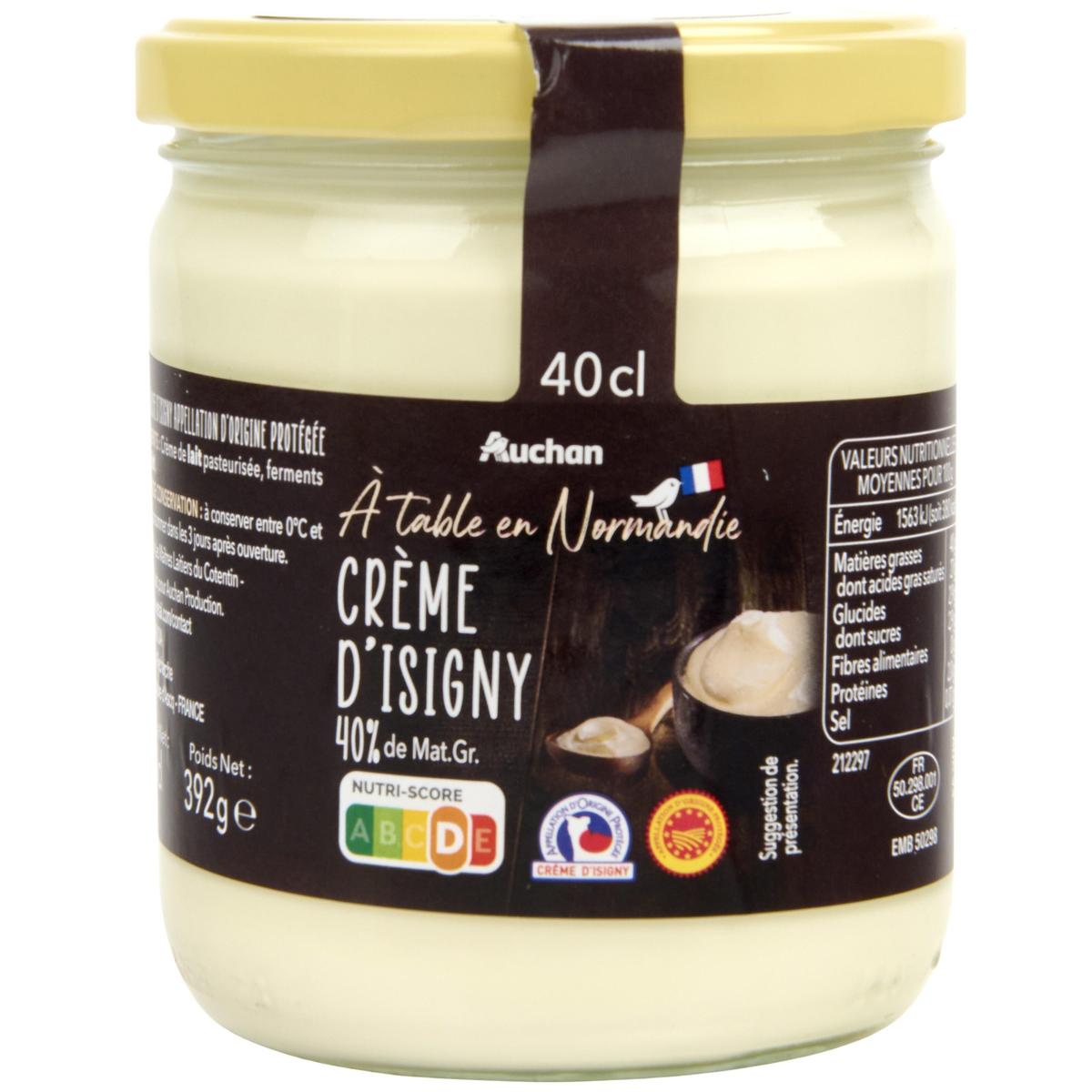 3596710433667 - Auchan Terroir - Crème fraîche d'Isigny épaisse entière AOP 40%mg