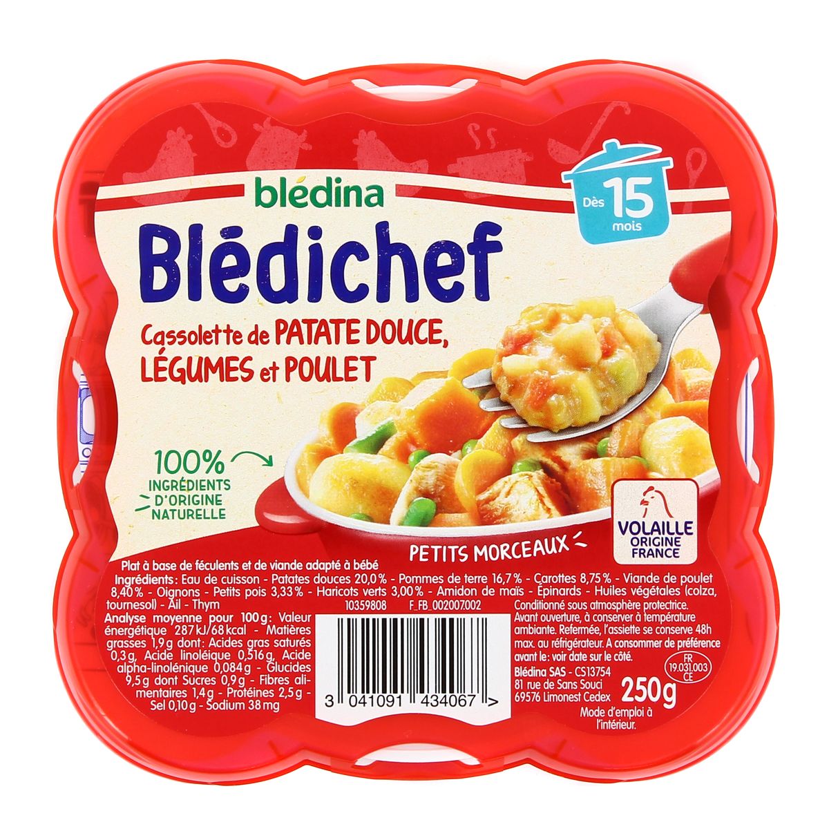 Achat Bledichef Cassolette De Patate Douce Legumes Et Poule Des 15 Mois