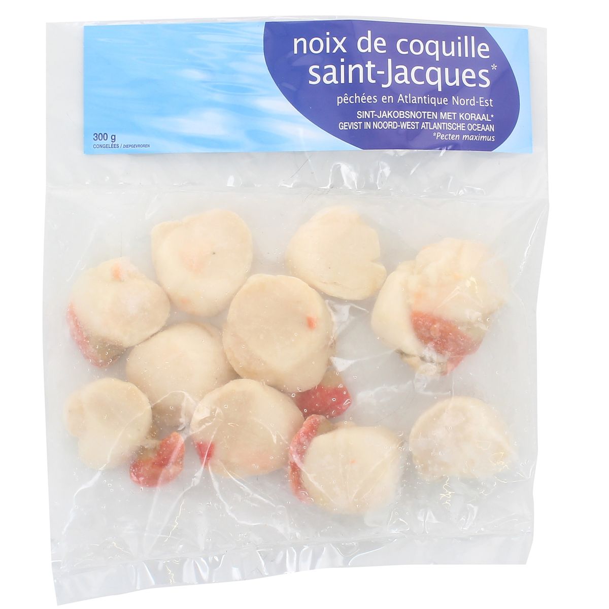 Achat Noix de Saint Jacques avec corail calibre 10/20, Sachet de 300g Achat Noix de Saint Jacques avec corail calibre 10/20, Sachet de 300g