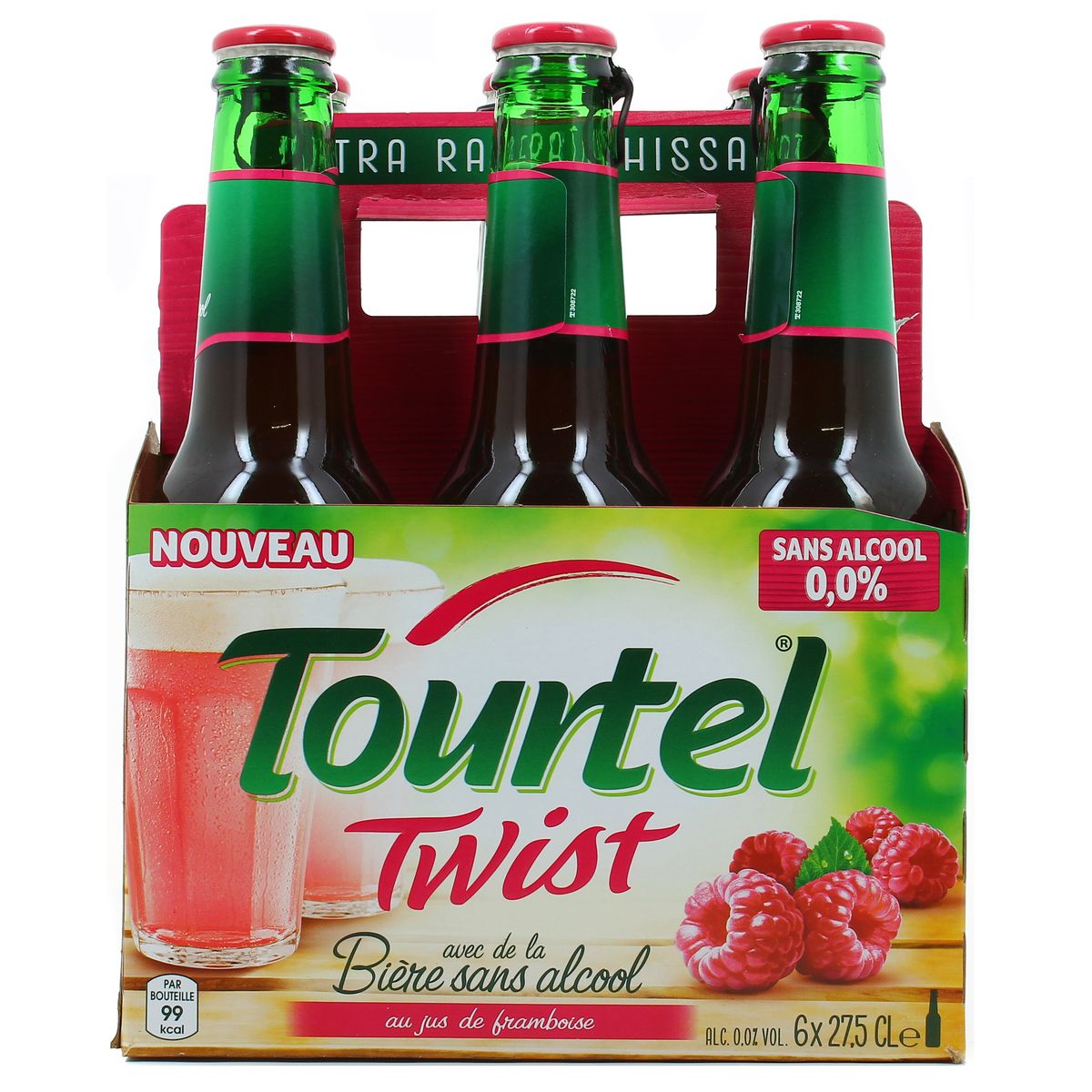 Pack de bière sans alcool aromatisée pêche, Tourtel Twist (6 x 27,5 cl)