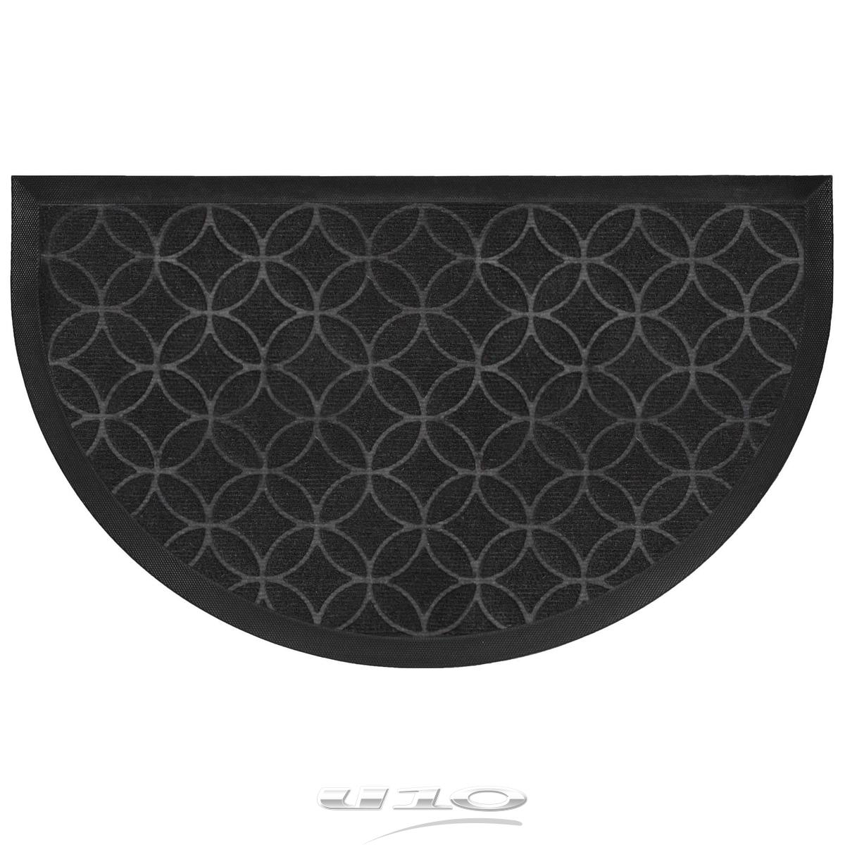 Douceur D Interieur Tapis D Entree Demi Lune Emilio Noir 45 X 75 Cm